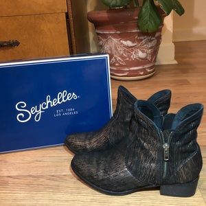 Seychelles Lucky Penny Ankle Boots Black/Bronze